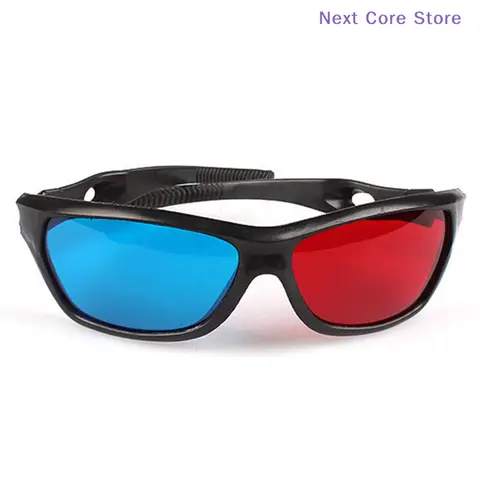 1Pcs Red Blue Black Frame 3D Glasses For Dimensional Anaglyph TV Movie DVD Game