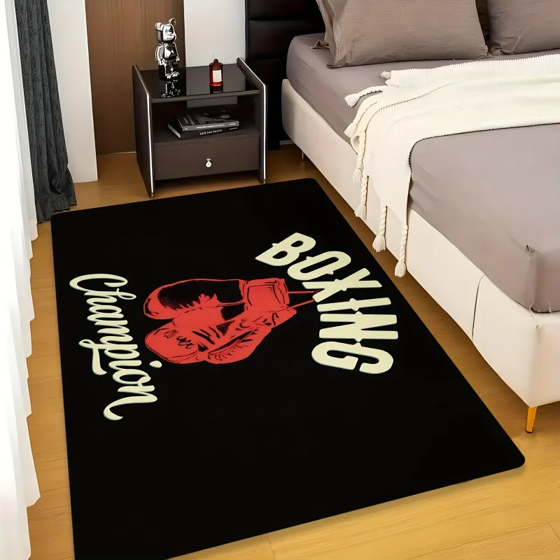 Boxing Glove Pattern Carpet | Non-Slip, Machine Washable, Durable Home Decor Mat For Living Room, Bedroom, Desk, Camping