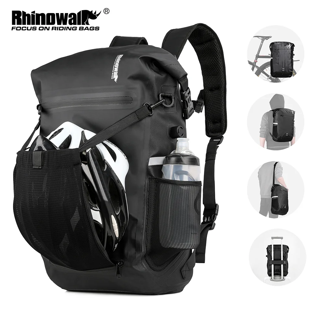 Rhinowalk Waterproof Bike Pannier Bag 22L Bike Trunk Bag Cycling Backpack MTB Road Travel Bike Back Rear Bag Tail Luggage