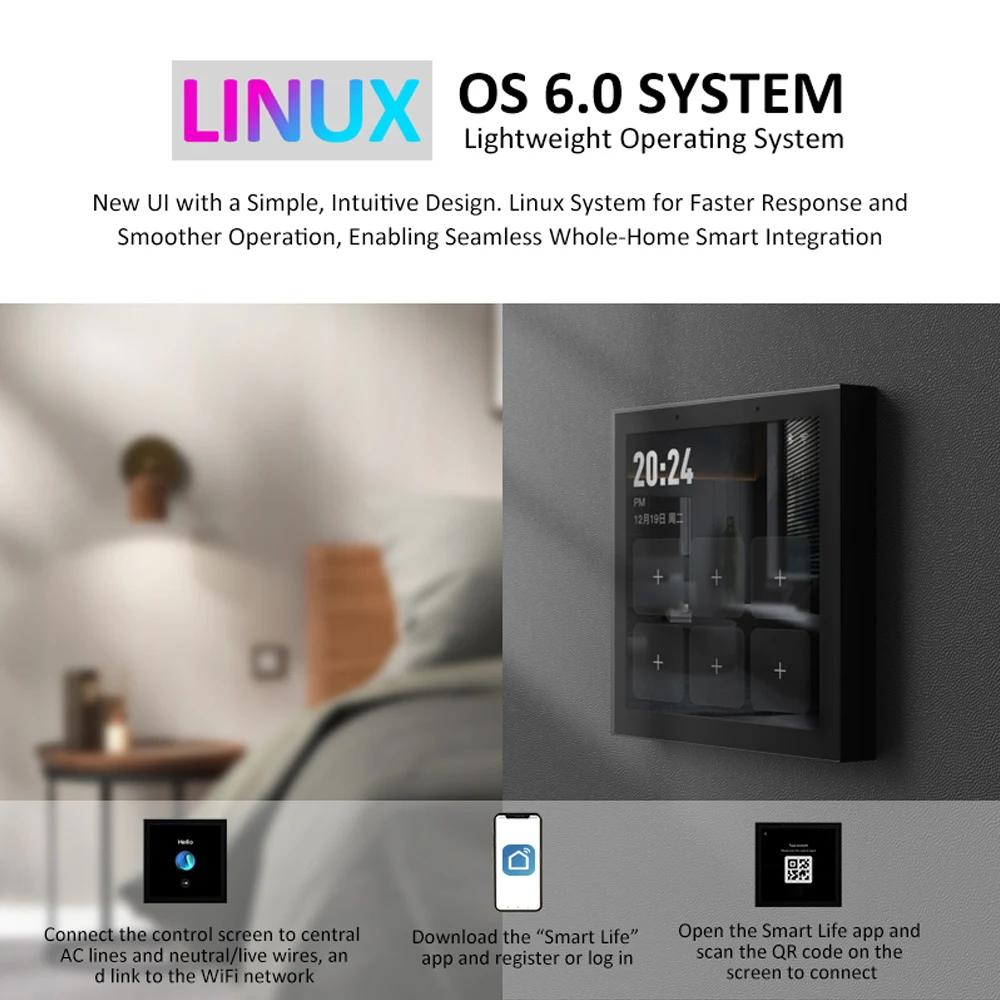 Zigbee Smart Control Panel Touch Screen Home Central Control For Floor Heating Central Air Conditioning Temperature Controller