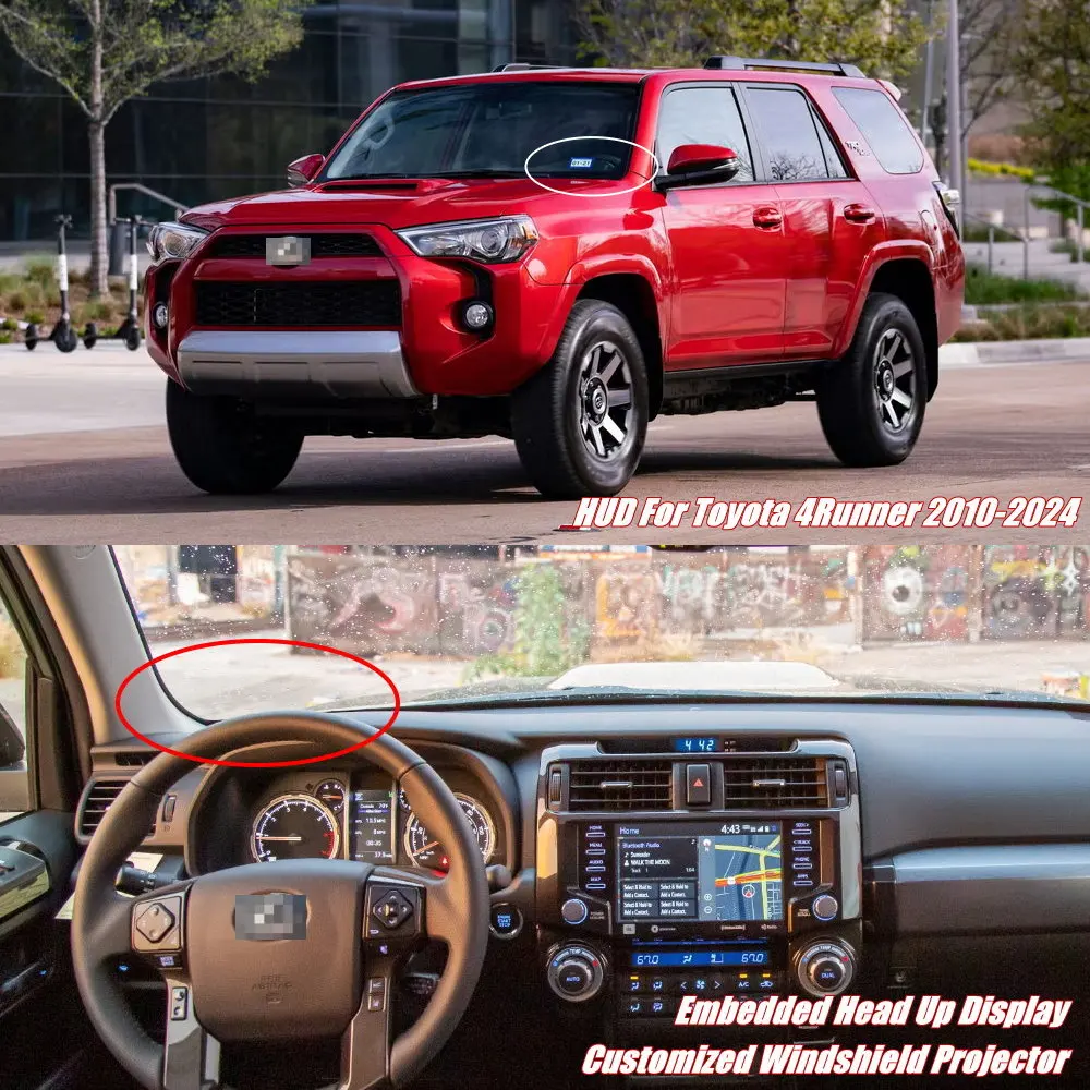 Car LED Projector HUD For Toyota 4 Runner 4Runner 2010-2024 Auto Head Up Display Windshield Accessories Safe Driving Assistance