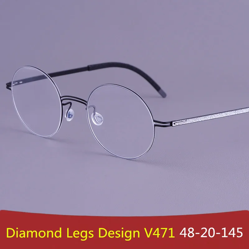 

Дизайнерские круглые оправы для очков: мужские титановые безвинтовые, женские ручной работы, ультралегкие, блестящие, новые