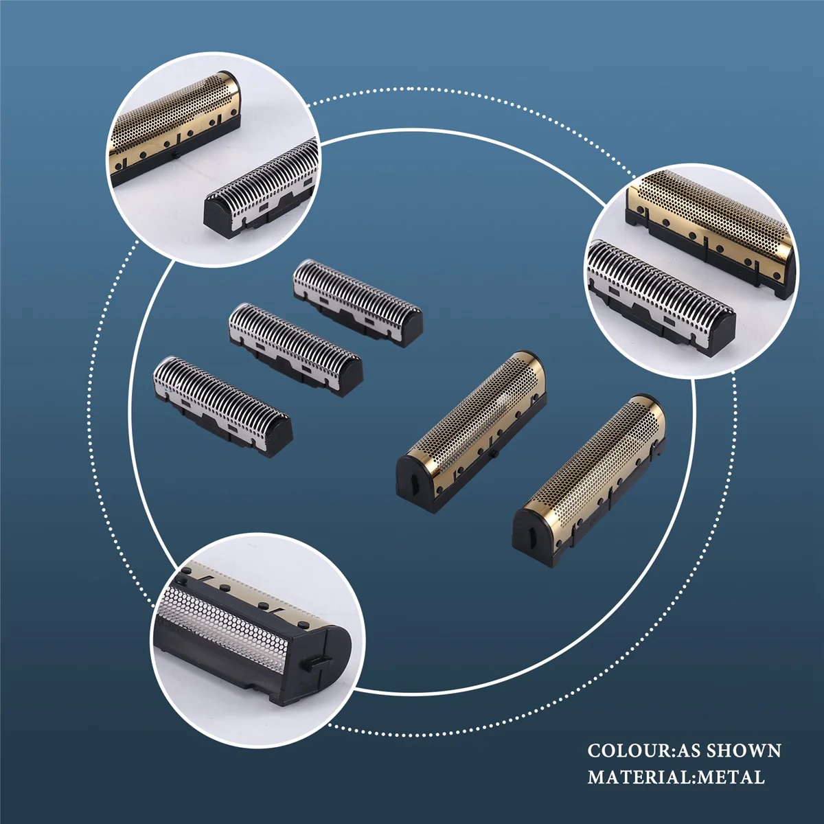 شفرات الحلاقة الكهربائية شبكة سكين من رقائق ذهبية ورأس قاطع مناسبة لشفرات الحلاقة العائمة Kemei KM-2026 KM-2028