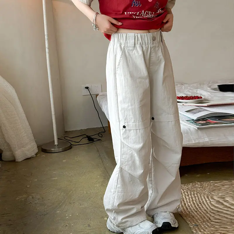 

Teenage Girls' Pants Spring/Summer Thin Trouser Children's Loose Casual Loose Wide Leg Pants 110-170cm