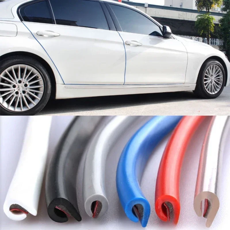 5m Adhesive Scratch Tools New Car Door Edge Rubber Scratch Protector Strips Car Styling Mouldings Protection Side Doors Moldings