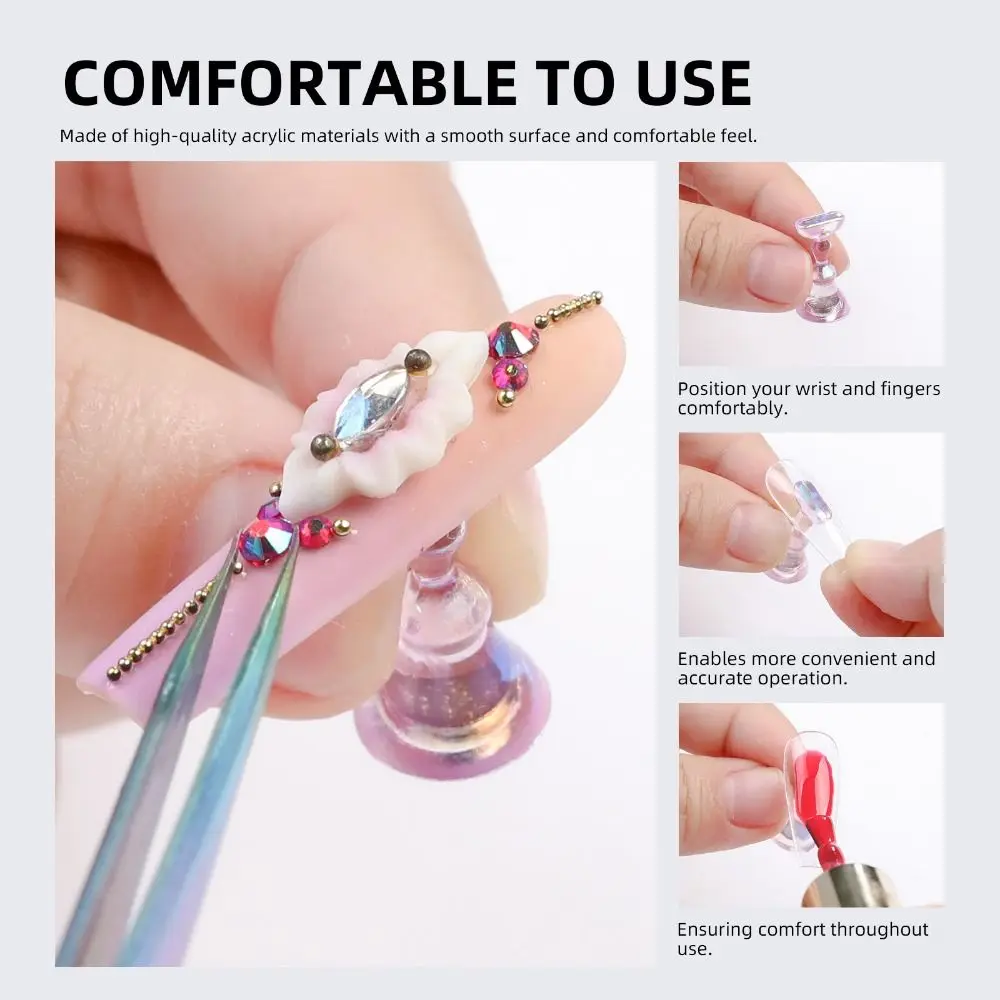 حامل أظافر مغناطيسي على شكل زهرة كريستالية لامعة 5 حامل أظافر طرف أظافر حامل ممارسة ترتر لامع مغناطيسي قوي #4