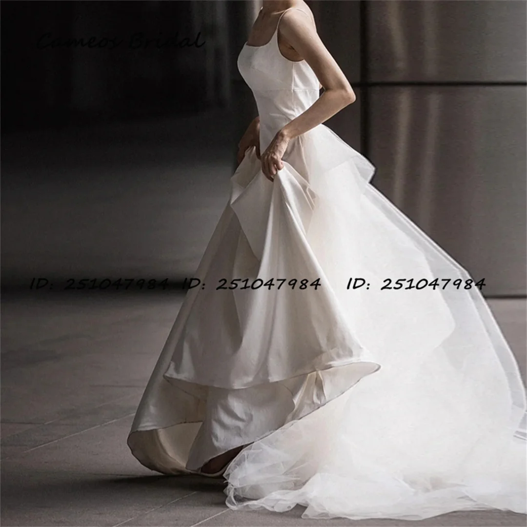 SONDR Elegant Spaghetti Straps Custom Made Mermaid Sleeveless Wedding Dresses Satin Ivory Brides Gowns Women Bridal Dresses