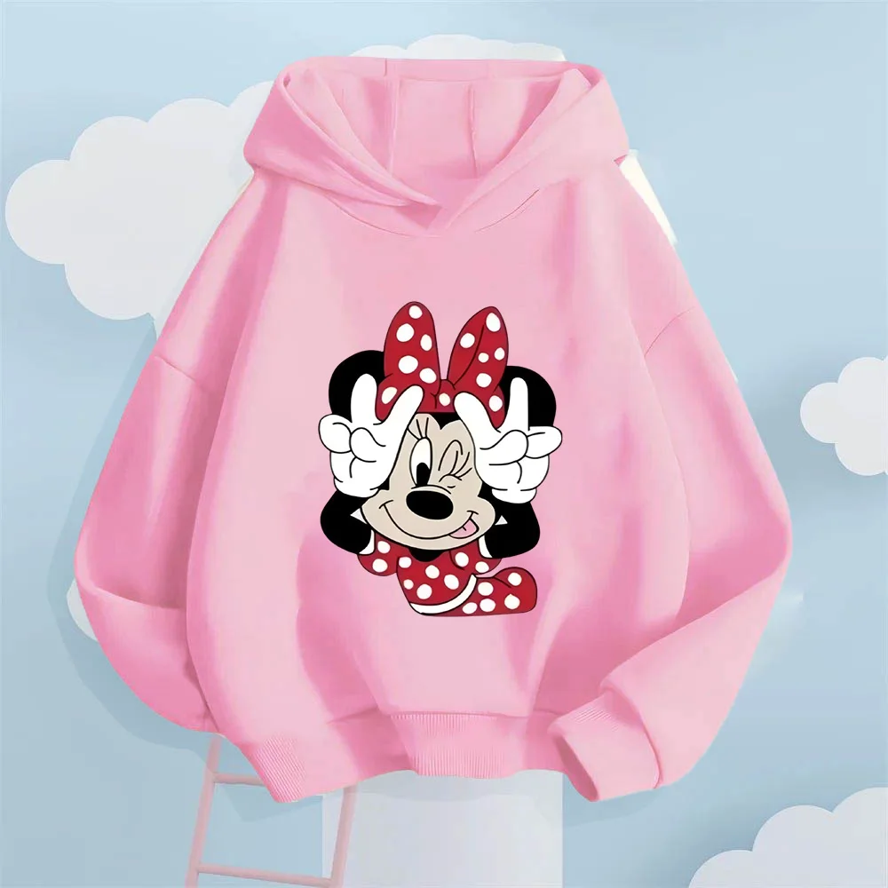 نمط الرسوم المتحركة لعوب! هوديي للأطفال مطبوع عليه ميني ماوس المرح، دع الأطفال ارتداء أزياء حلوة ولطيفة #3
