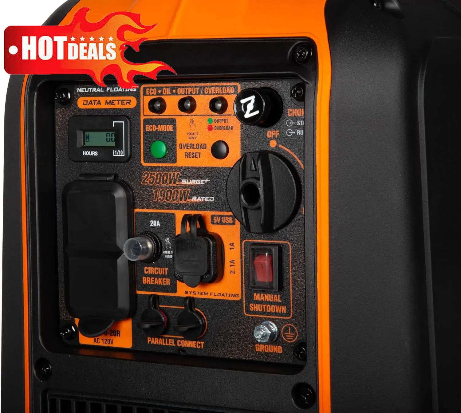 

2025NEW 2025 Lightweight with Fuel Shut Off (56250i)，2500-Watt Inverter Generator, Quiet, Portable