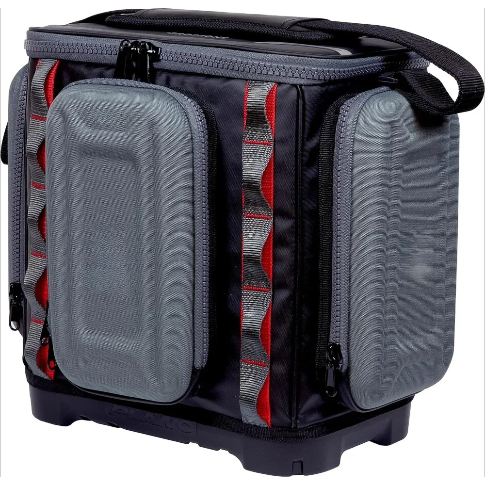 

3600 Signature Series Tackle Bag, Black with Red Stitching, Includes 3 Stowaway Glove Boxes, Customizable Fishing Lockers