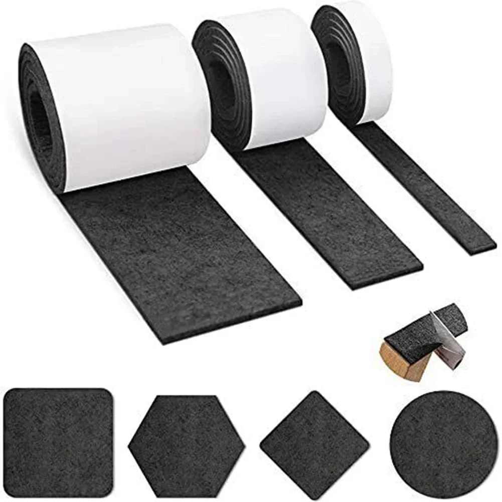 Backed Adhesive Felt Strip Furniture Protection Mat Protective Table And Chair Foot Mat Anti Slip And Sound Insulation Felt Roll