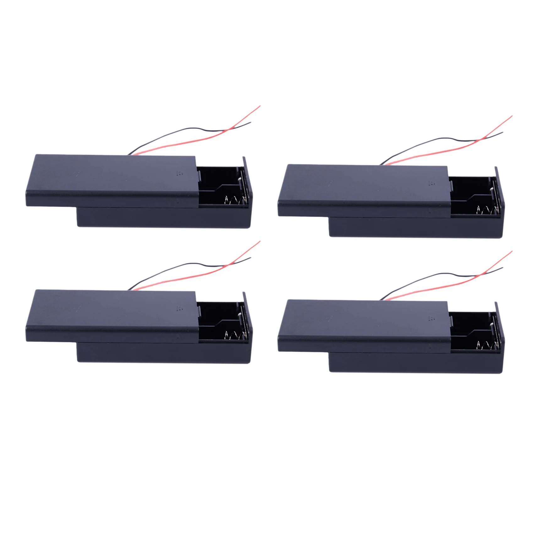 ELECT-4X 3.7V 2X 18650 Battery Holder Connector Storage Case Box ON/OFF Switch With Lead