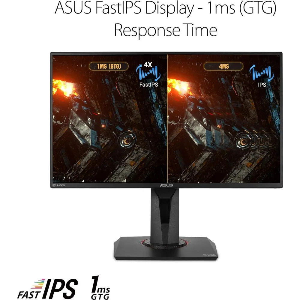 VG259QM เกม TUF 24.5 ”จอภาพ, 1080p Full HD (1920x1080), IP ที่รวดเร็ว, 280Hz, เข้ากันได้กับ G-SYNC,