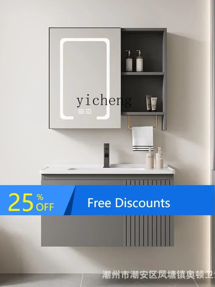 LYY Alumimum Bathroom Cabinet Wash Basin Cabinet Washbasin Ceramic Whole Washbin Washstand