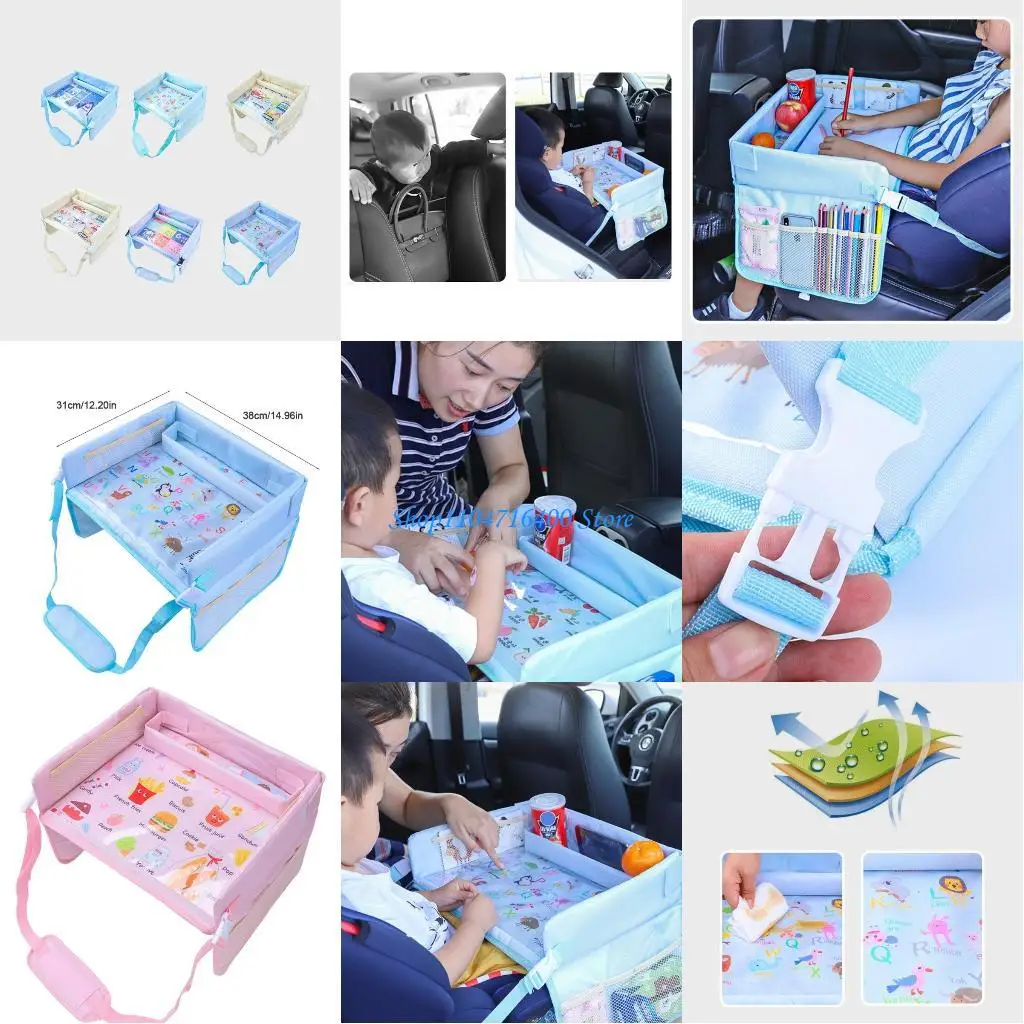 

y1gd Toddler Car for Seat Lap Tray Carseat Waterproof Activity Tray for Drawing Writi