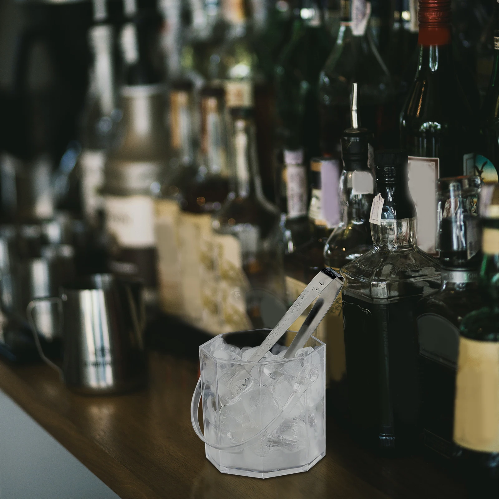 

Ice Bucket Textured Acrylic Comfortable Thicken Capacity Hotel Bar KTV Party Cooling Bottle Beverages Drinks Tubs Container