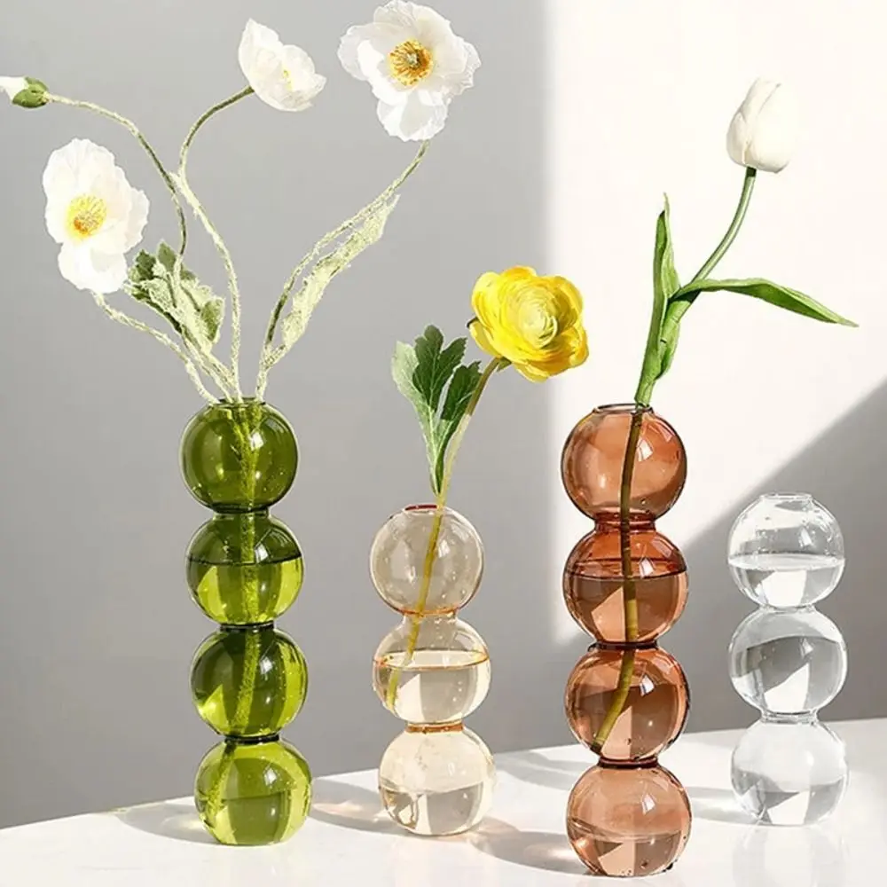 Crafts Romantic Glass Vase Modern Simple Hydroponic Flower Pot Funny Creative Spherical Flower Vase Living Room