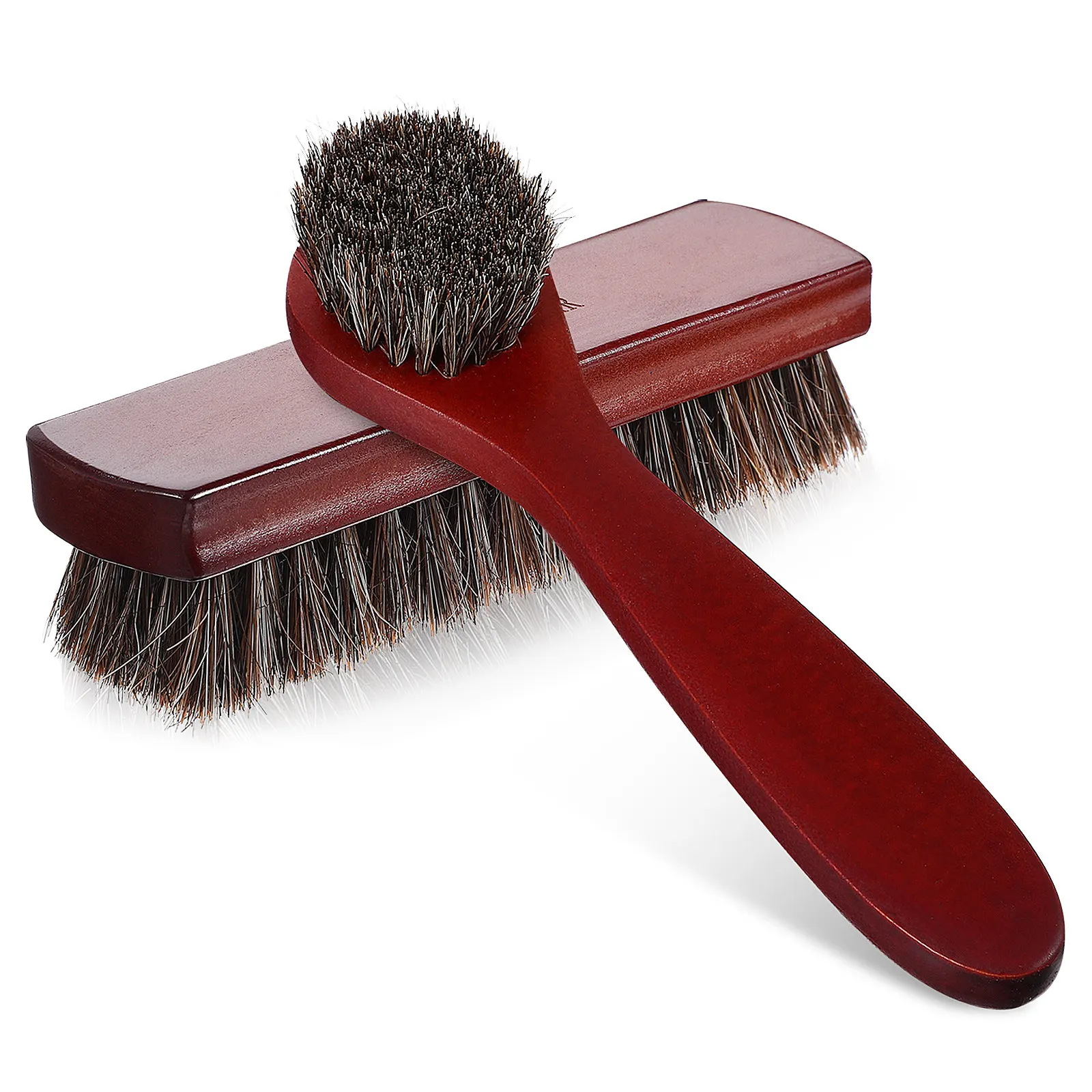 2 cepillos de crin de caballo para zapatos, kit premium para limpieza de botas, asientos y muebles