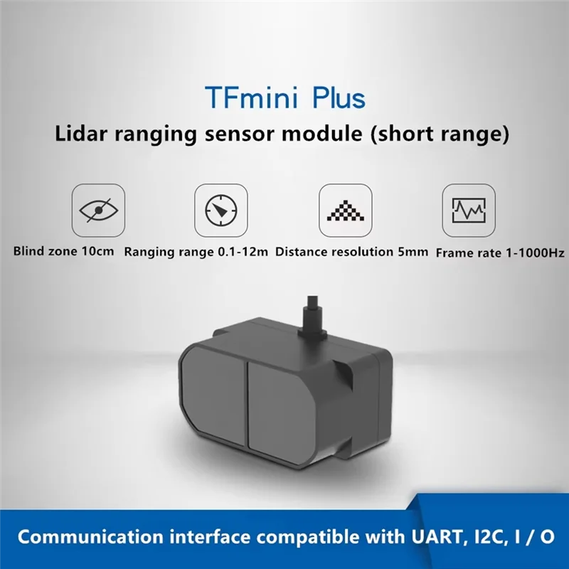 

High Quality-Tfmini Plus Lidar Module Single-Point Micro Range Finder 0.1-12M Distance Sensor Obstacle Avoidance Module