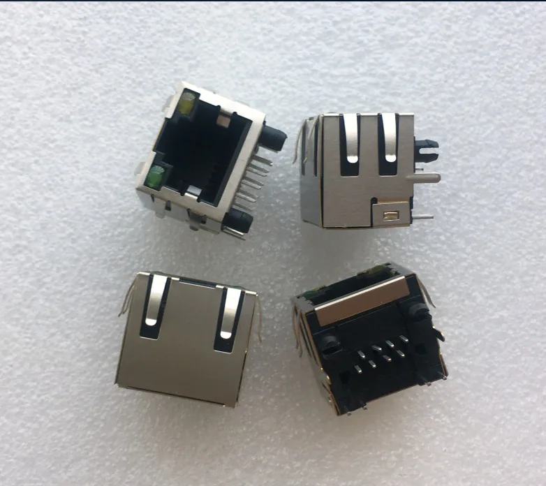 For the new RJ45 network socket 8P Grid cable crystal head holder vertical inline with light RJ45 mesh socket female socket