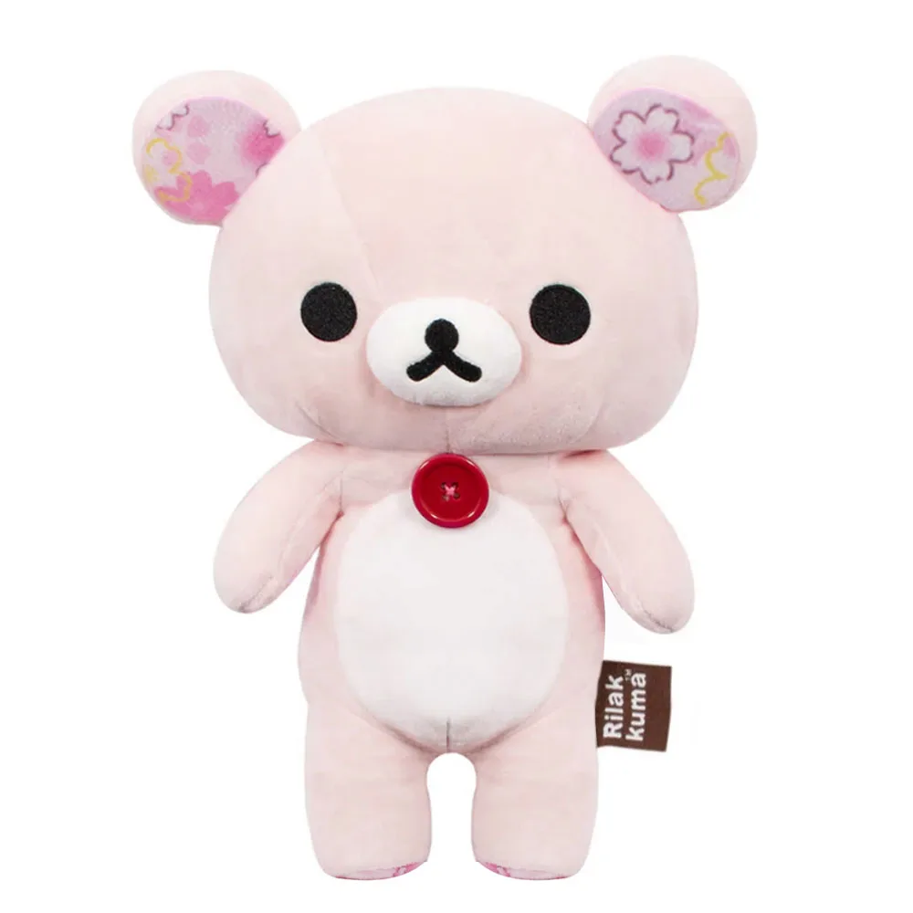 Cute Rilakkuma Pink Sakura Series Korilakkuma Bear With Cherry Blossoms Plush Stuffed Baby Kids Toy Doll Girls Gifts 20cm