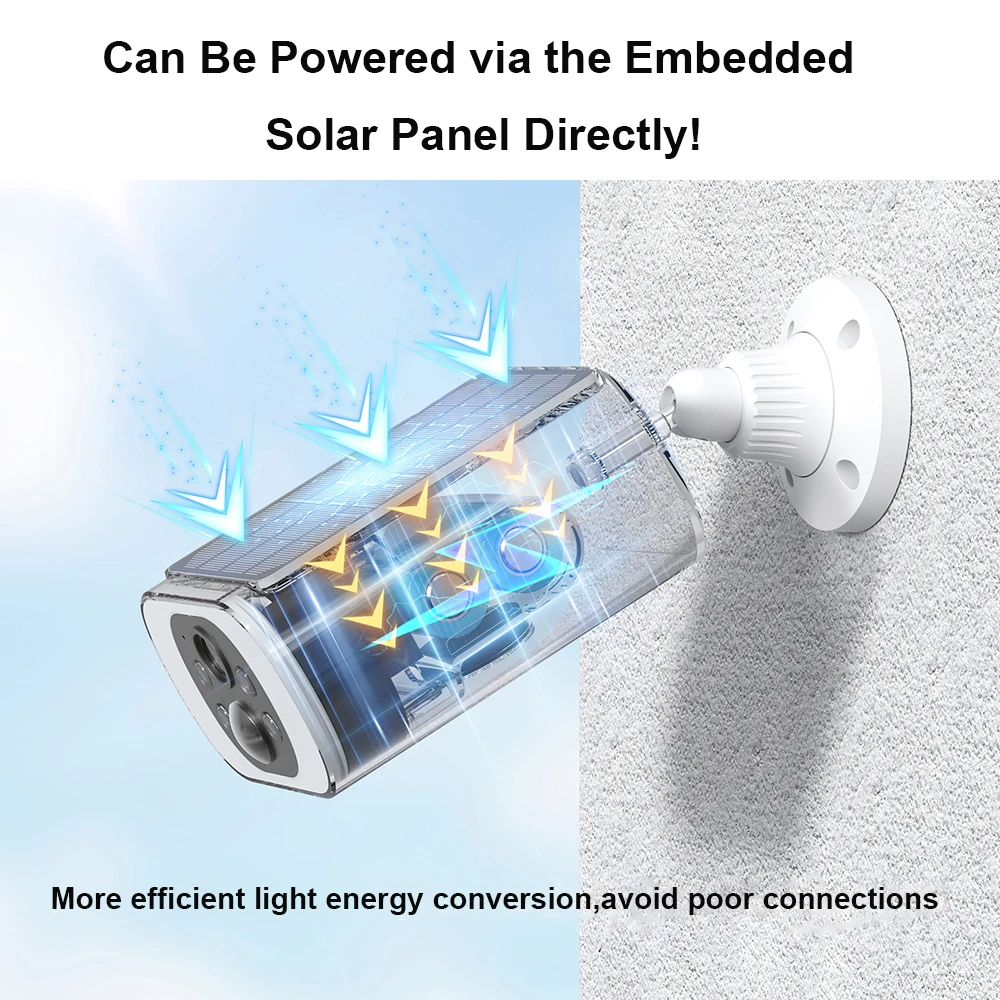 ANRAN Outdoor Solar Security Camera with Battery 3MP 2.4G WIFI Camera Battery Cloud Storage Color Night Vision Can't Add NVR