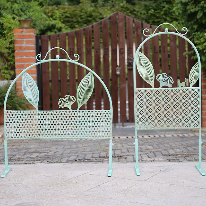 

Wrought iron flower arrangement fence fence ins outdoor courtyard Japanese garden balcony decorative flower stand climbing vine