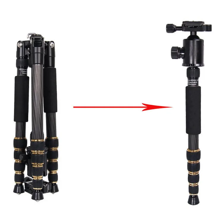 Triopo photography carbon fiber shooting camera tiktok tripod with ball head and monopod leg