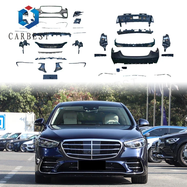 CARBEST Hot Sell S320 S400 Car Bumper Upgrade PP Material Car Body Parts W223 Body Kit For Mercedes Benz S CLASS To S450 Type