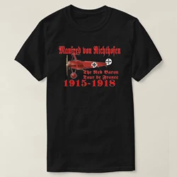 WWI France tour German Air Force ace Red Baron von Richthofen T-Shirt New Short Sleeve Casual 100% Cotton O-Neck Mens T-shirt