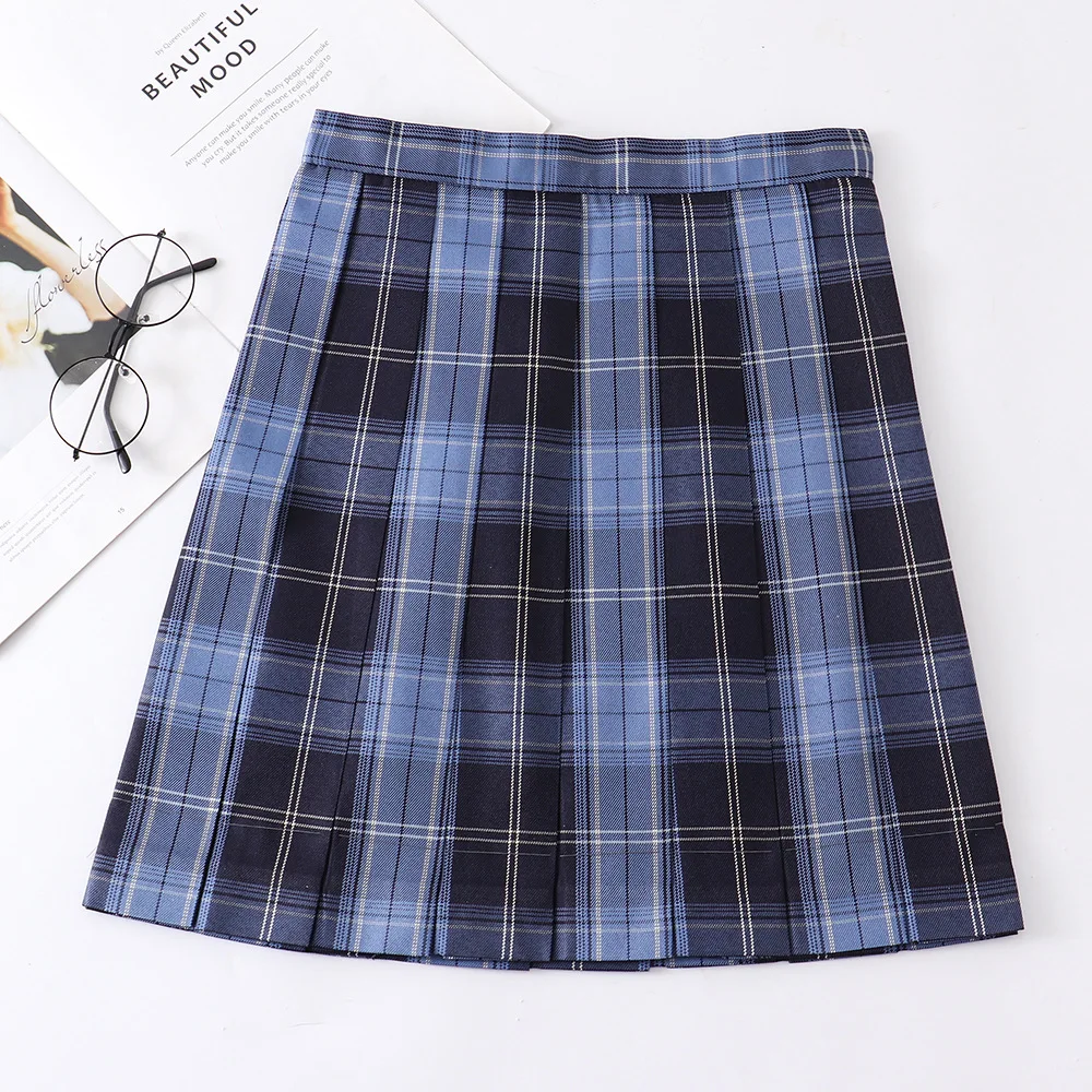 

JK Uniform Plaid Skirt Japanese Korean School Student Girls High-waisted College Skirt Pleated Mini Skirt