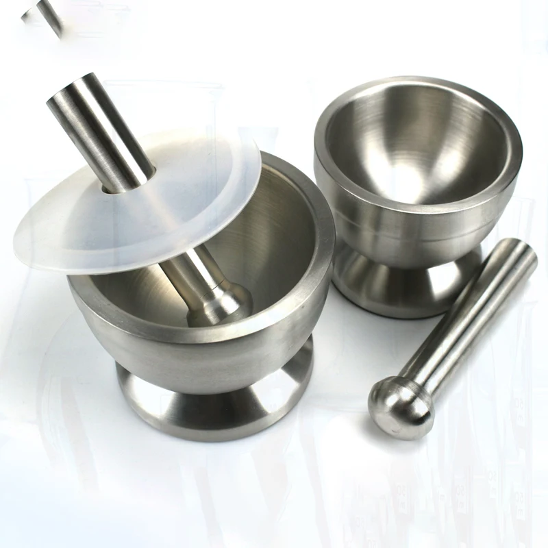 

1pcs Steel Mortar Lab innner dia85mm/98mm Stainless Steel Mortar and Pestle Triturator for Medicinal Materials or Food Etc.