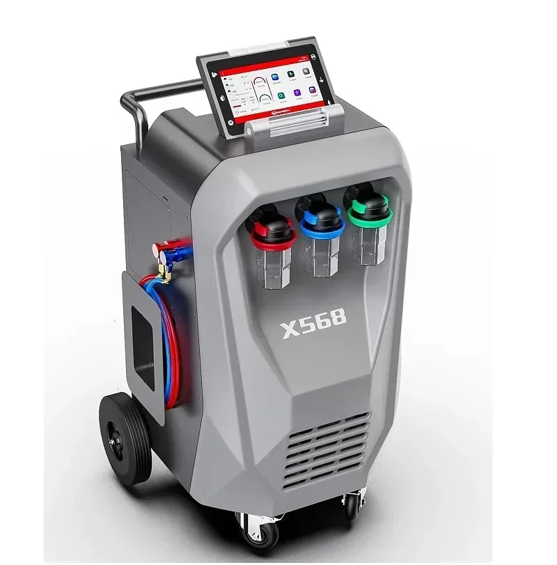 10 Inch Touch Screen R134A Gas Recycle Machine X568 A/C Recovery & Flush Machine With Database And Printer factory price