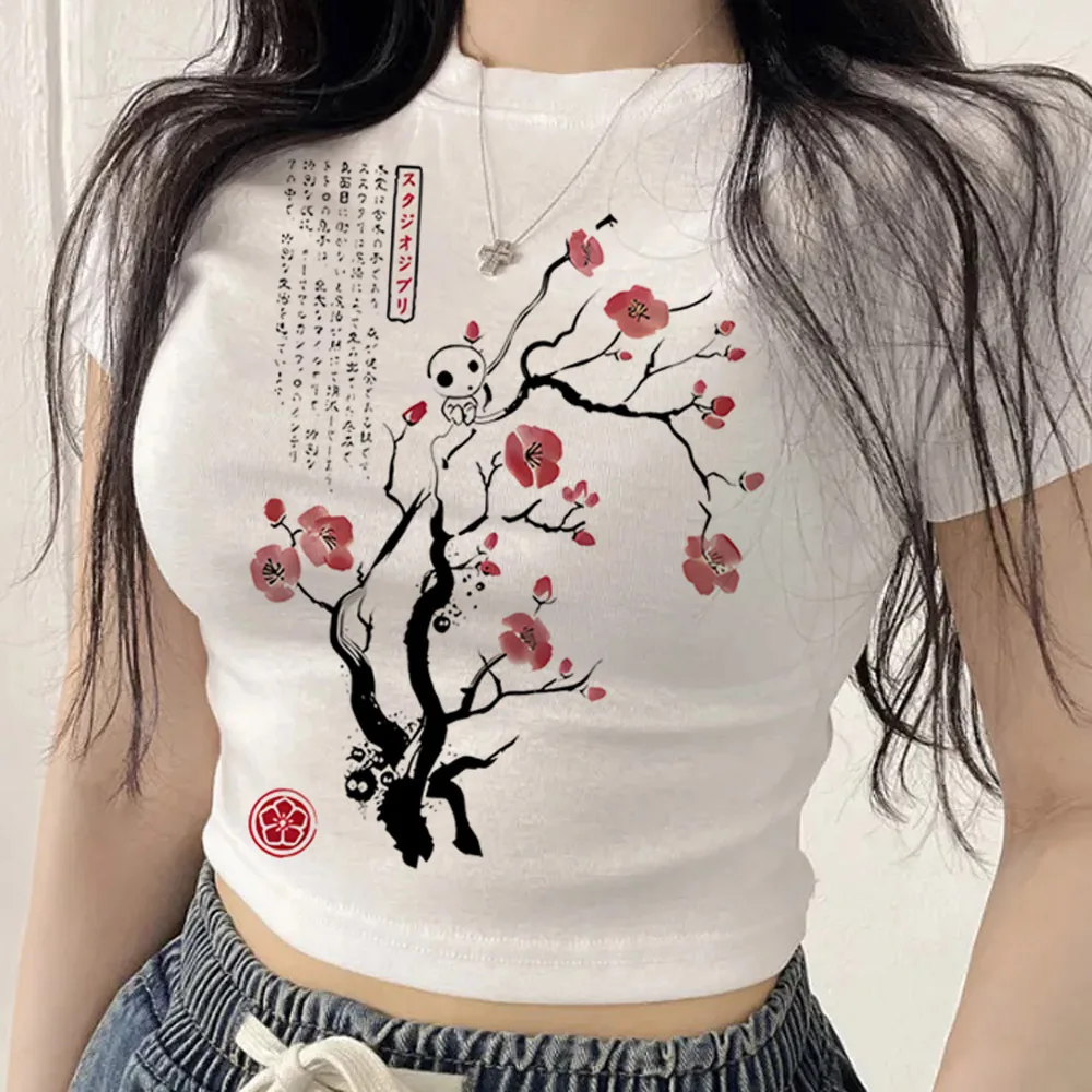 Y2k Girls crop top girl anime graphic korean fashion jojifuku emo tshirt scene  meme y2k japanese funny view 5