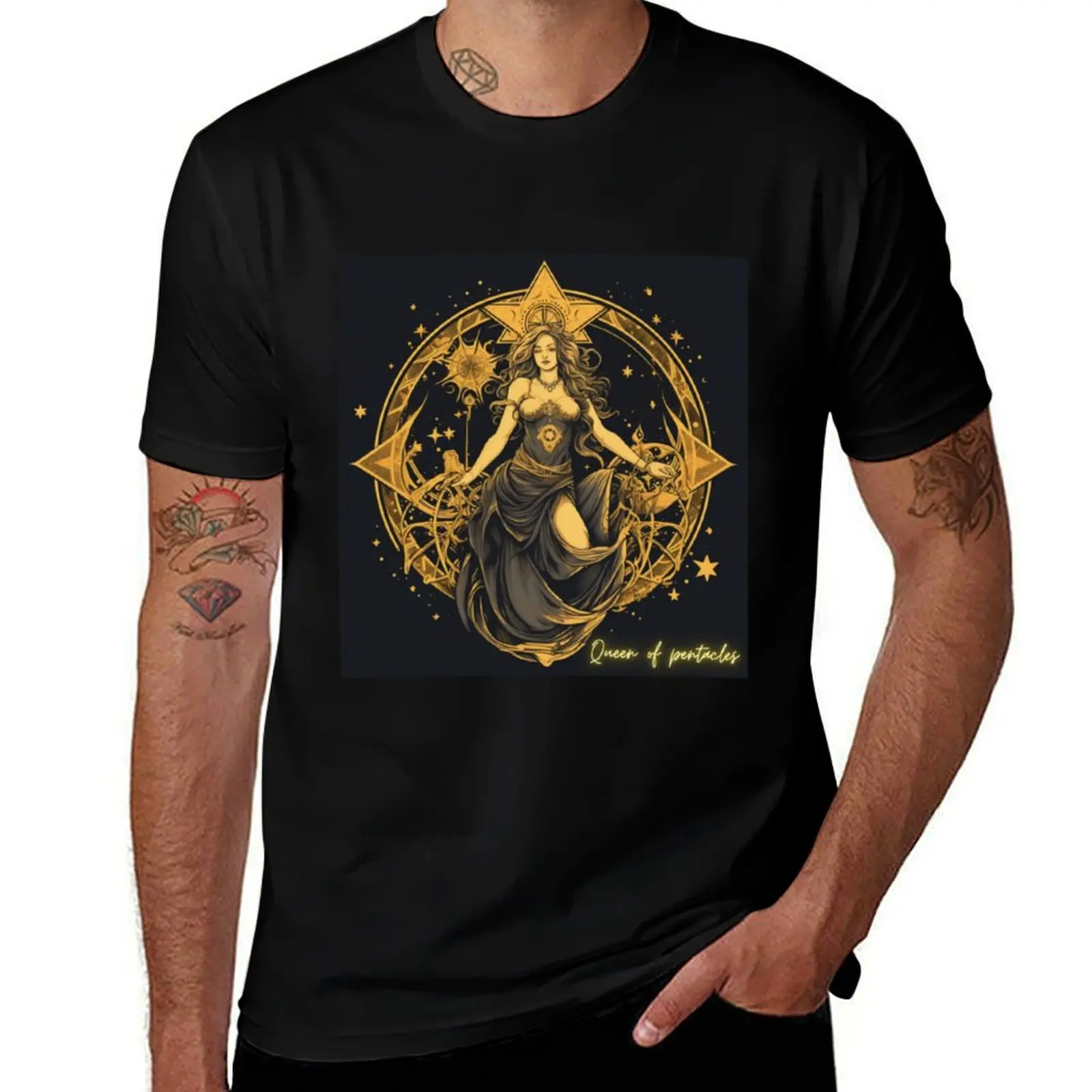 Queen of Pentacles,A successful woman. T-Shirt anime figures shirts graphic tees blanks cute clothes T-shirt men