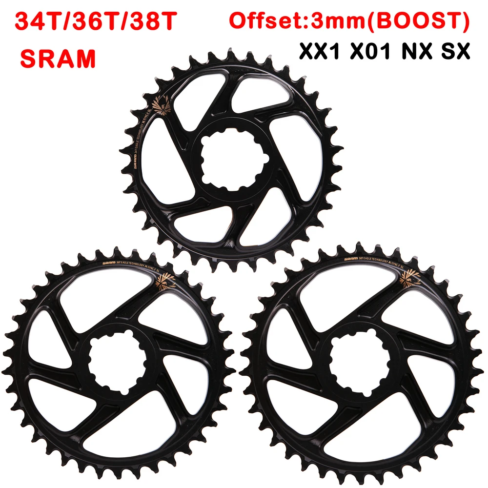 Original  SRAM GX XX1 NX EAGLE ChainRing BOOST 34T 36T 38T Gold Label Crown 12 Speed Crankset Crank Chain Ring 3MM