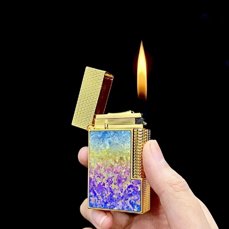 

Cassia Langsheng Gas Lighter Brass Plated Side Wheel Ignition Creative Collection Smoking Accessories Gadgets