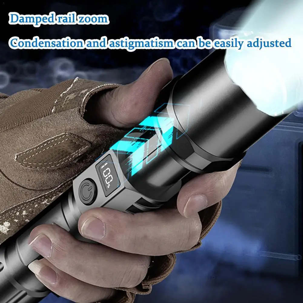 High Power LED Flashlight Rechargeable Torch Tactical Lantern Ultra Powerful Flashlight With Charging Outdoor