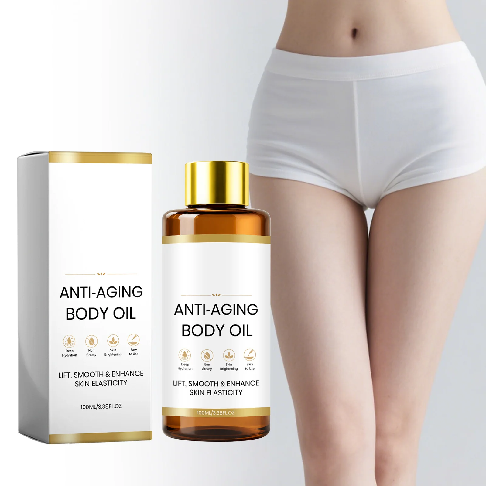 Revitalizing Body Oil for Brightening Dull Skin Boosting Elasticity Lightweight Fast Absorbing Hydrating Massage Oil