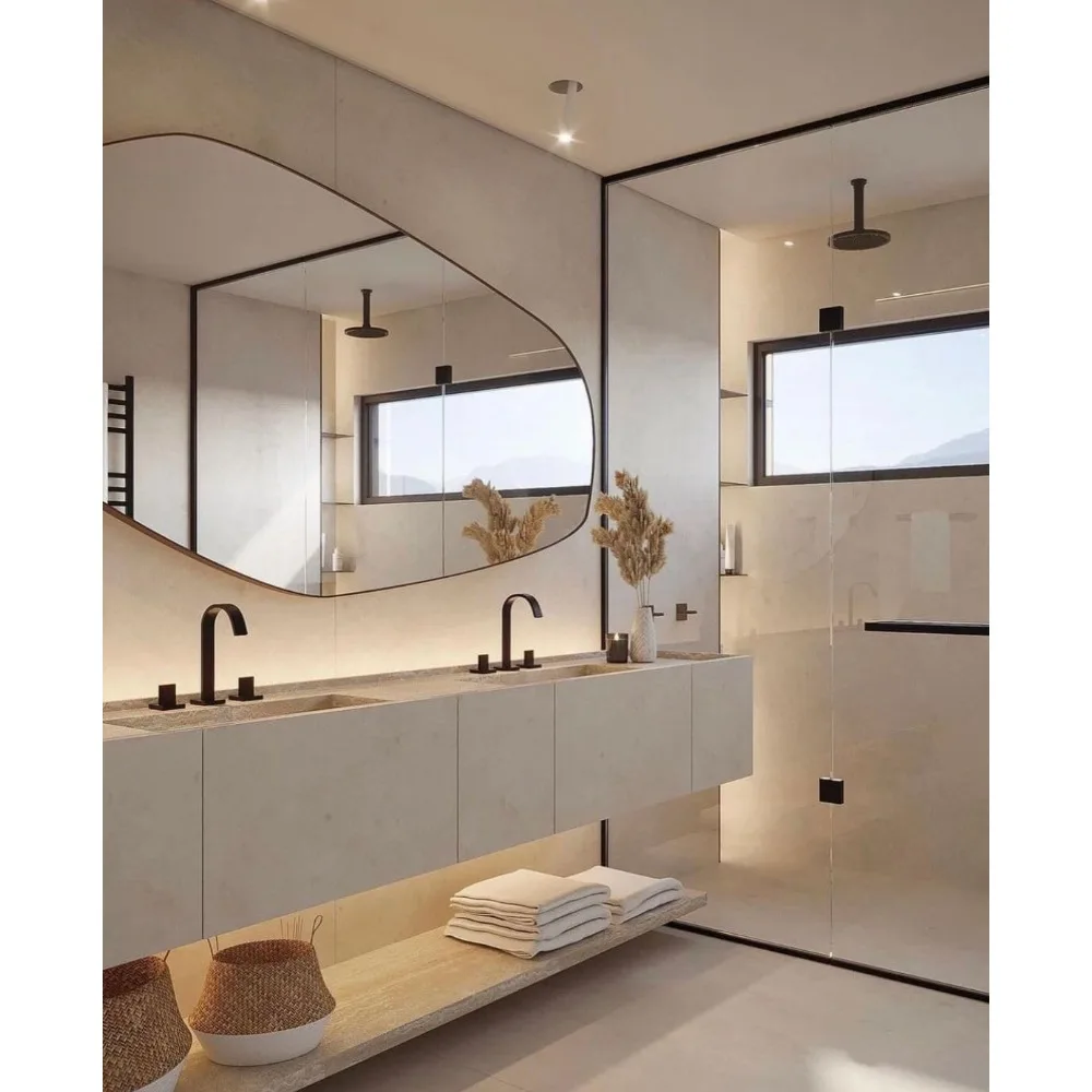 Irregular Home Asymmetrical Wall Mirror Unique Design Handmade Wall Mirror Living Room Bedroom Silver Mirror