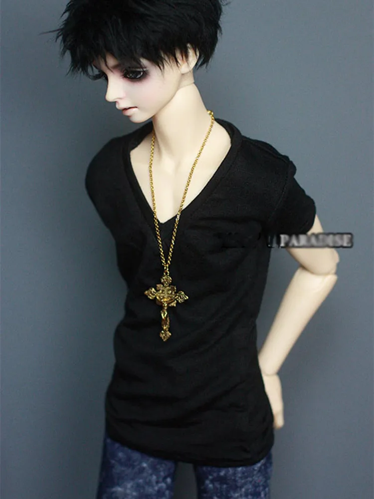 V-Neck Base Short T-Shirt for BJD 1/6,1/4 MSD,1/3,SD17,Uncle Doll Clothes Custom CMB27