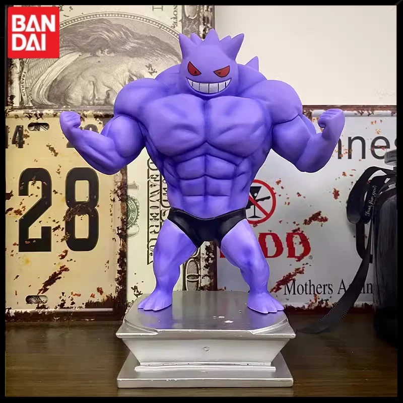 애니메이션 포켓몬 액션 피규어 Gk Gengar 피트니스 근육 남자 장면 인형 모델, 박스형 수제 데스크탑 장식 생일 선물