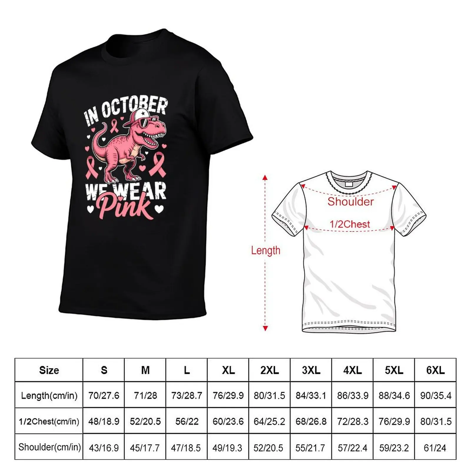 In October We Wear Pink Breast Cancer Awareness Dinosaur Kid T-Shirt sports fans Clothing clothes heavyweight t shirts for men