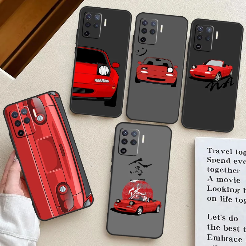 Miata Mx5 Na Red For OPPO A15 A16 A17 A98 A78 A58 A54 A74 A94 A53S A57S A52 A72 A77 A5 A9 A53 A76 A96 Case