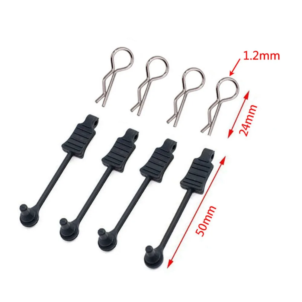 8pcs Post Column Mount Clips Body Clip Retainer Bent Springy R Pins R Pins Clips Retainer Plastic for 1/10 Body Shell/Arrma RC