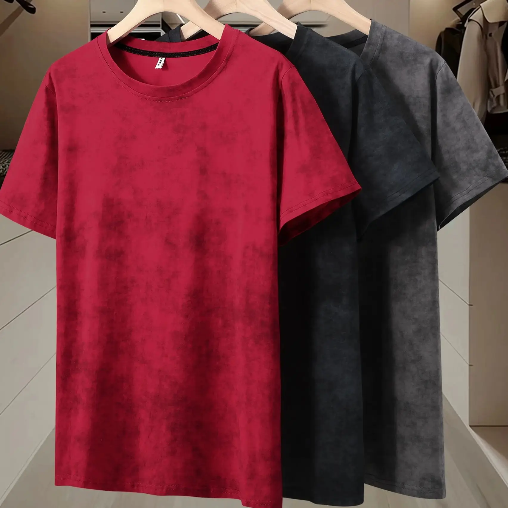 plus Size Extra Large 2025 Men's Tie Dye Net T-Shirt Summer plus Size Oversized Short Sleeve Top Fit Shirt