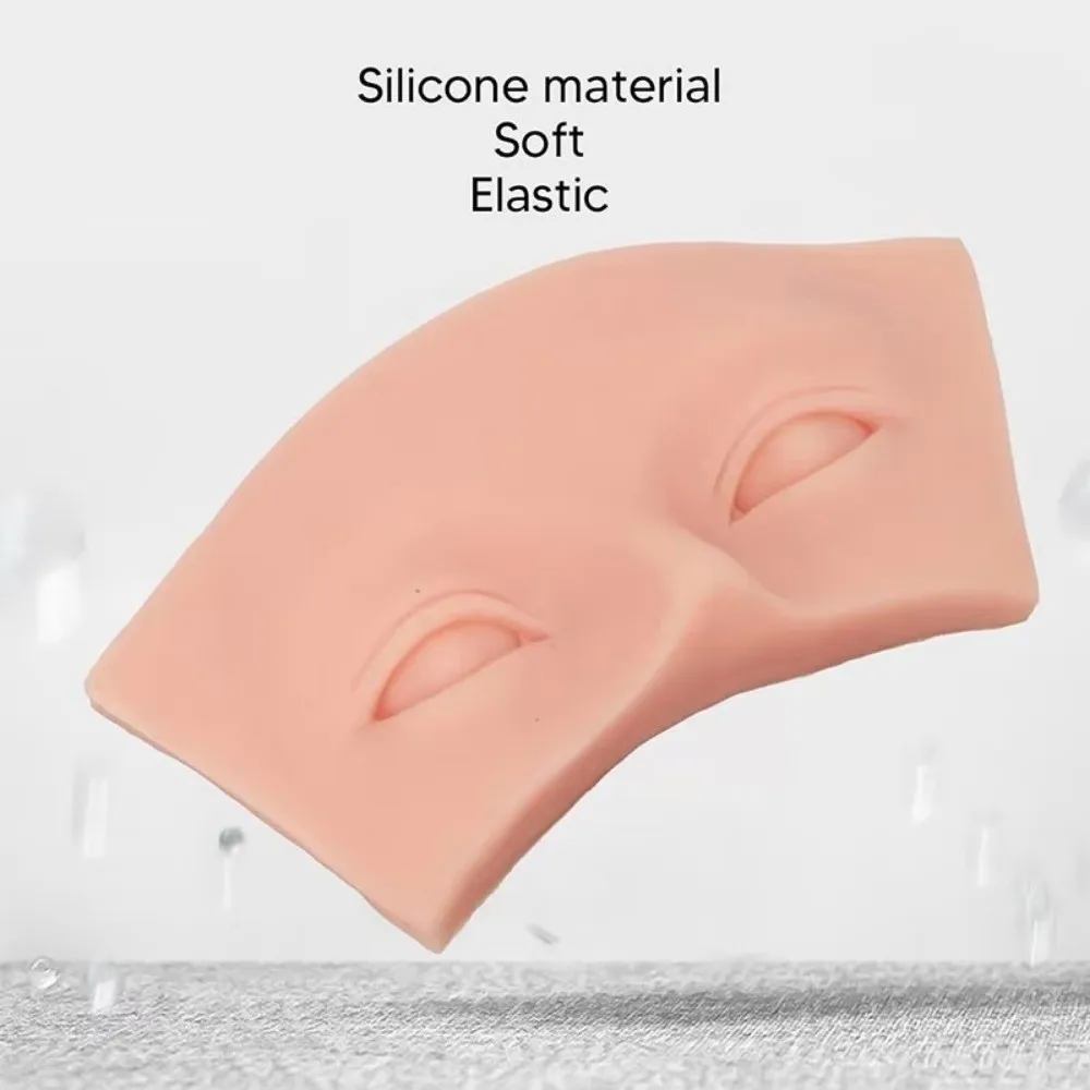 Soft 3D Lashes Extension Skin Silicone Simulation Training Practice Head Reusable Easy To Color Grafted Lash Mannequin Model