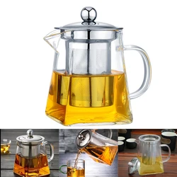 Glass Teapot 550/750/950ML Tea Infuser Heat Resistant Clear Kettle Household Teaware With Stainless Steel Infuser