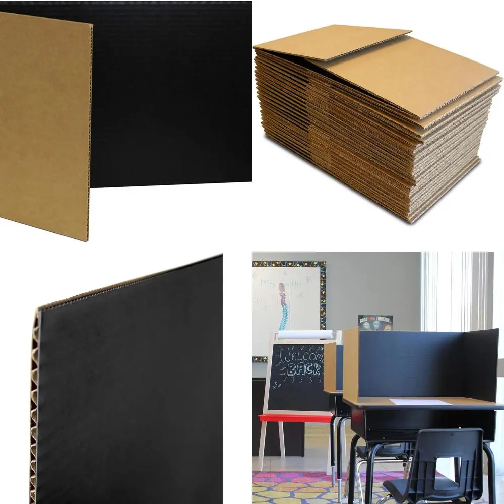 

24-Pack Black Study Carrels with Privacy Boards for Classroom Focus and Testing