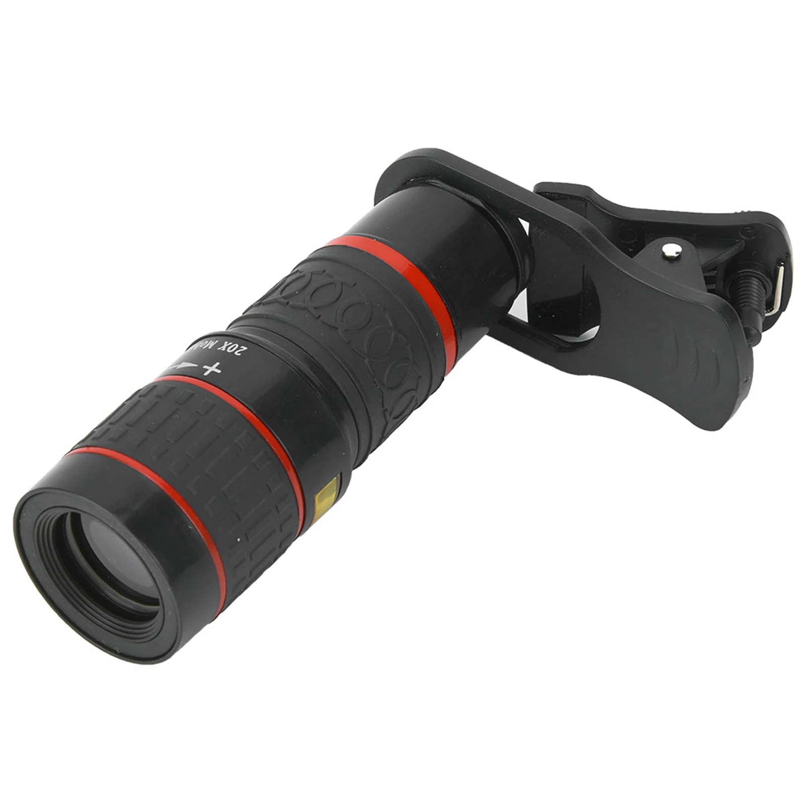 Teleobiektyw 20X z długim ogniskiem i klipsem do smartfona, tabletu PC, czarny teleobiektyw z długim ogniskiem, teleobiektyw 20X z długim ogniskiem